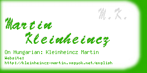 martin kleinheincz business card